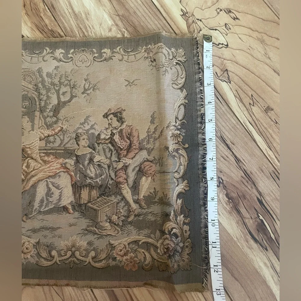 Vintage French Tapestry with Pastoral Scene wall hanging